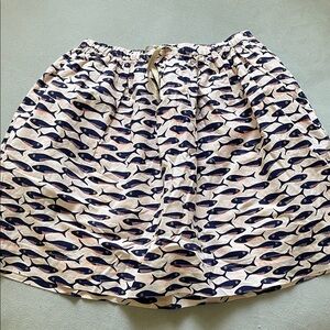 Crewcuts Kids Fish Print Skirt - Navy and Cream